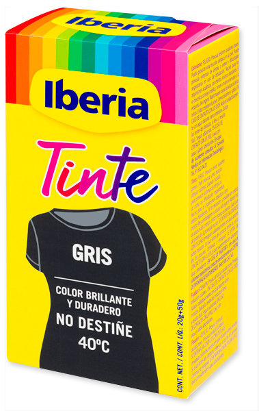 Iberia - Pack de 6, Tinte para Ropa Color Negro, Color Brillante y